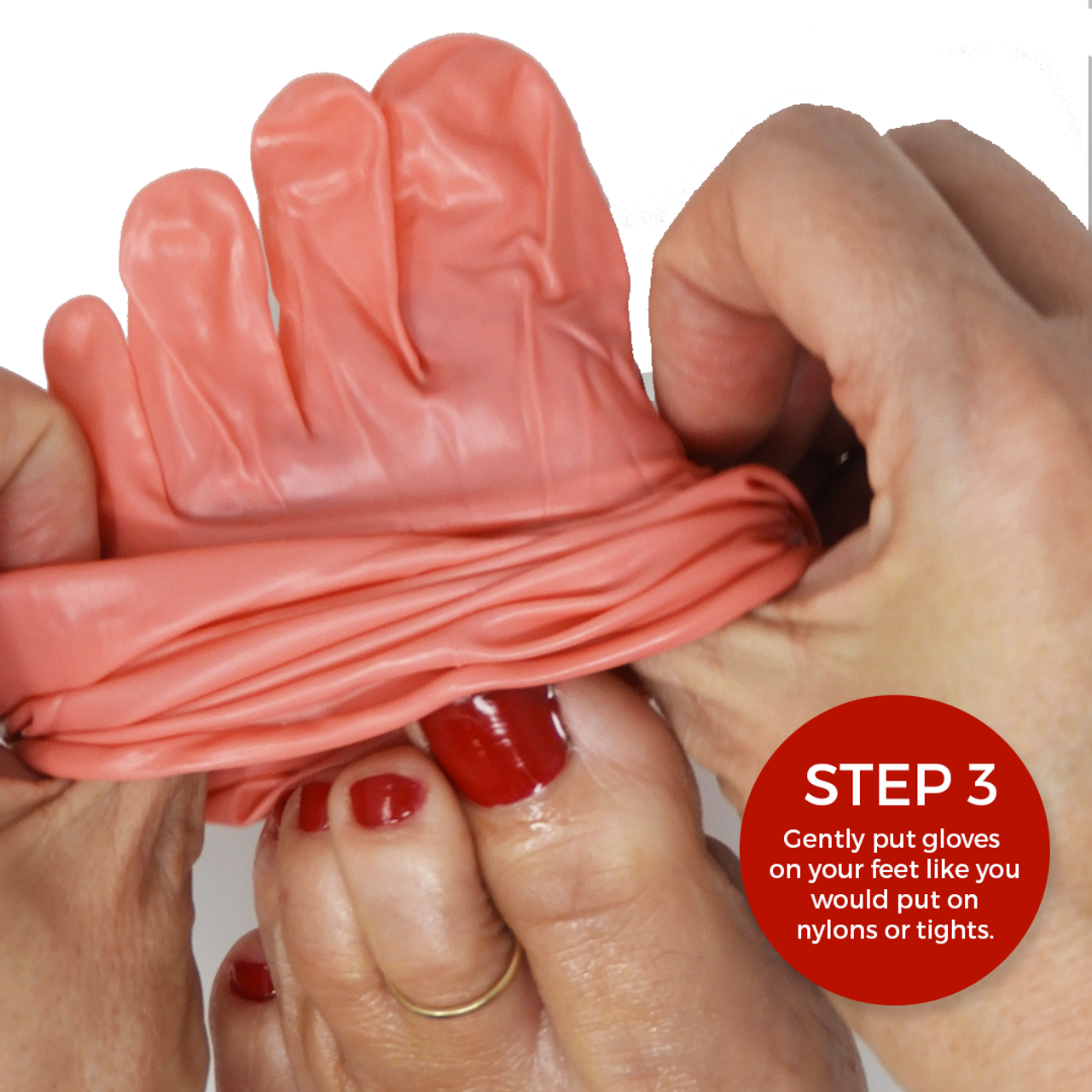 Pink Hydration Nitrile Foot Gloves 