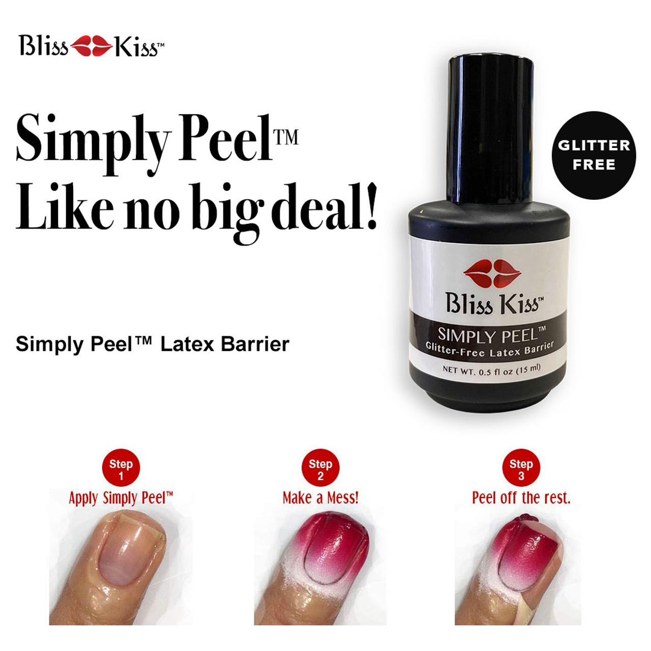 Simply Peel™ Liquid Latex Barrier - Glitter Free - New Black Bottle!