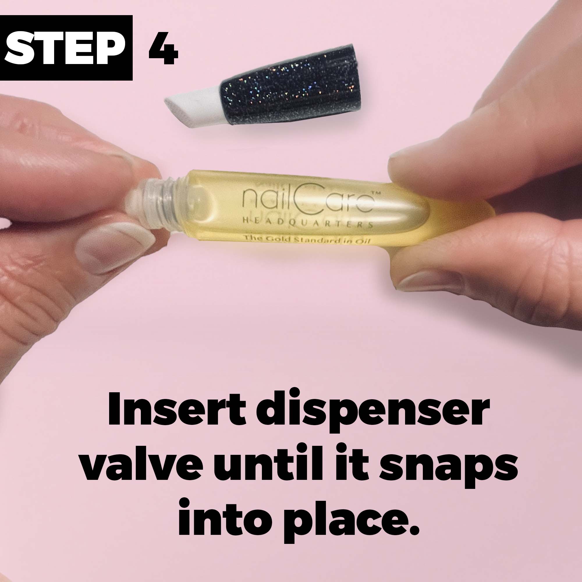 Step 4 Insert Dispenser Firmly until it Clicks into Place