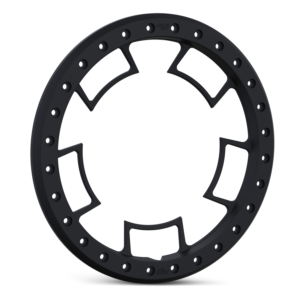 Dirty Life DT1 Matte Black w/ Simulated Beadlock Ring 17x9 5x127 -38mm ...