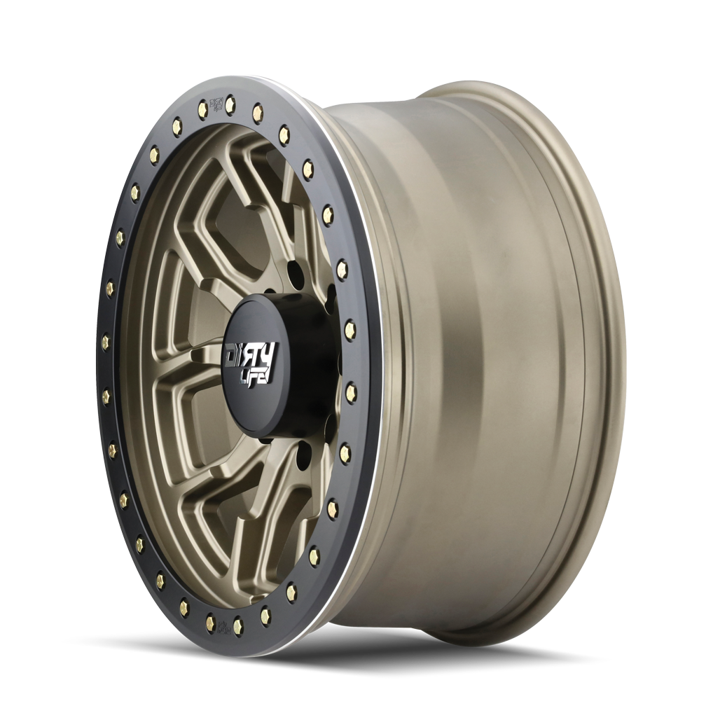 Dirty Life DT1 Satin Gold w/ Simulated Beadlock Ring 20x9 8x170 0mm 130.8mm