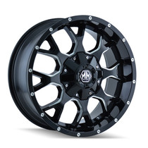 Mayhem 8015 Warrior Black/Milled Spoke 17X9 5-127/5-139.7 -12mm 87mm