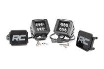 2-IN Square Mount Cree LED Lights (Pair / Black Series)(Spot Beam)