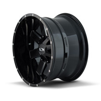 ION 141 Gloss Black/Milled Spokes 20X12 8-180 -44mm 124.1mm side view