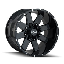 ION 141 Gloss Black/Milled Spokes 17X9 5-127/5-139.7 -12mm 87mm front view