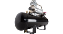 Bandit Air Horn Kit - 2 Gal Tank - Compressor and tank close up view