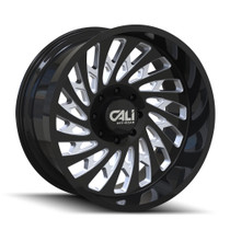 Cali Offroad Switchback 9108 Gloss Black/Milled Spokes 20x9 8x6.50 0mm 130.8mm - front view