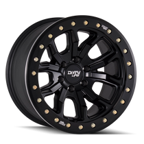 Dirty Life DT1 Matte Black w/ Simulated Beadlock Ring 17x9 5x127 -12mm 78.1mm