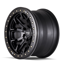 Dirty Life DT1 Matte Black w/ Simulated Beadlock Ring 20x9 8x165.1 0mm 130.8mm - side view