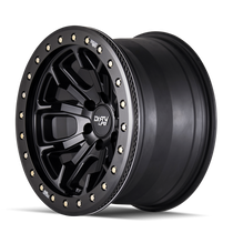 Dirty Life DT1 Matte Black w/ Simulated Beadlock Ring 20x9 5x139.7 12mm 87.1mm - side view