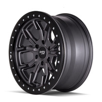 Dirty Life DT1 Satin Graphite w/ Simulated Beadlock Ring 17x9 5x127 -12mm 78.1mm - side view