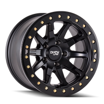 Dirty Life DT2 Matte Black w/ Simulated Beadlock Ring 17x9 5x127 -38mm 78.1mm