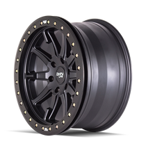 Dirty Life DT2 Matte Black w/ Simulated Beadlock Ring 17x9 6x139.7 -12mm 106mm - side view