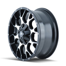 Mayhem 8015 Warrior Black/Machined 20x10 8x180 -25mm 124.1mm - wheel side view