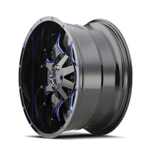 Mayhem Warrior Black w/ Prism Blue 20x9 8x165.1/8x170 18mm 130.8mm - wheel side view