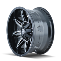 Mayhem Rampage 8090 Black/Milled Spokes 18x9 5x127/5x139.7 -12mm 87mm - wheel side view