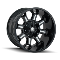 Mayhem Combat Gloss Black/Milled Spokes 17X9 5x114.3/5x127 18mm 87mm