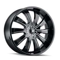 Mazzi 374 Rolla Black w/ Milled Spokes 22x9.5 5x115/5x139.7 18mm 87mm