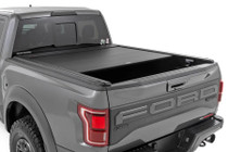 21-24 Ford F-150 / 22-24 F-150 Lightning (5'7" Bed) Powered Retractable Bed Cover - displayed half open