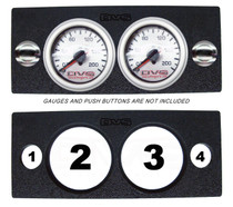 AVS Dual Gauge Panel with Two 2 Inch Gauge Cutouts & Two Middle Push Button Cutouts
