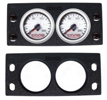 AVS Dual Gauge Panel with Two 2 Inch Gauge Cutouts & Four Black Push Button Cutouts