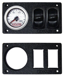 AVS Single Gauge Panel with One 2 Inch Gauge Cutouts & Two Pneumatic Switch Cutouts  & Mounting Holes