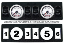 AVS Gauge Panel with Two 2 Inch Gauge Cutouts & Four Pneumatic Switch Cutouts