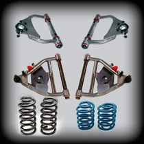 1963-1972 Chevy C10 w/ Rear Coil Spring & Drum Breaks (5 Inch Front/5 Inch Rear) Upper & Lower Control Arms / Coil Spring Lowering Kit