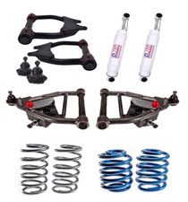 1963-1972 Chevy C10 w/ Rear Coil Spring & Drum Breaks (5 Inch Front/5 Inch Rear) Upper & Lower Control Arms / Coil Spring Lowering Kit