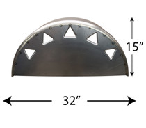Small Wheel Tubs - Dimple Died Triangle on Side Panels (Pair) - length and height