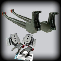 front lowering i-beams and lowering shackle and hangers