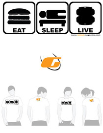 White Tee Shirt Eat, Sleep, Live