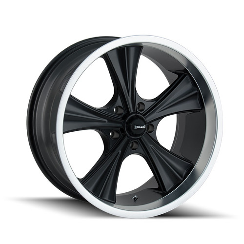 Ridler 651 Matte Black/Machined Lip 18X9.5 5-127 0mm 83.82mm Ridler 651 Matte Black/Machined Lip 18X9.5 5-127 0mm 83.82mm