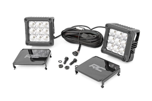 4-inch Square CREE LED Lights (Pair | Chrome Series w/ Cool White DRL)