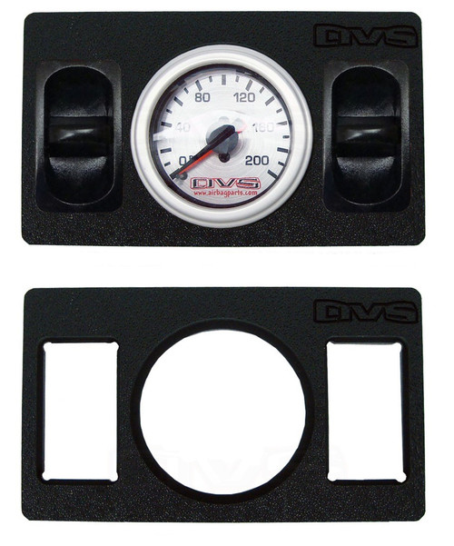 AVS Single Gauge Panel with One 2 Inch Gauge Cutouts & Two Pneumatic Switch Cutouts