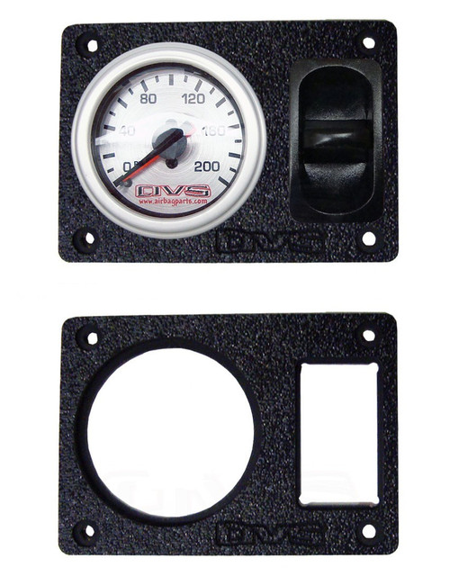 AVS Single Gauge Panel with One 2 Inch Gauge Cutouts & Pneumatic Switch Cutouts & Mounting Holes