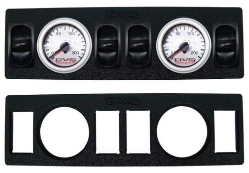 AVS Gauge Panel with Two 2 Inch Gauge Cutouts & Four Pneumatic Switch Cutouts