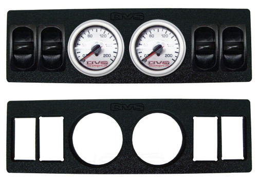 AVS Gauge Panel with Two 2 Inch Gauge Cutouts & Four Pneumatic Switch Cutouts