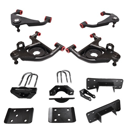 1999-2006 Chevy/GMC Silverado/Sierra 1500 (4 Inch Front/6 Inch Rear) Complete Lowering Kit with Upper Control Arms