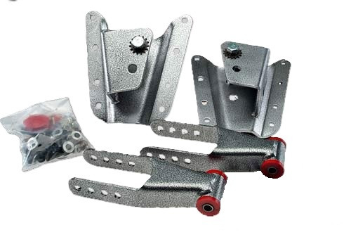 Leaf spring hanger and shackles