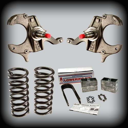 82-03 S10 & S15 Pick-Up / 82-97 Blazer/Jimmy (4 Inch Front/4 Inch Rear) Complete Lowering Kit with Springs & Spindles