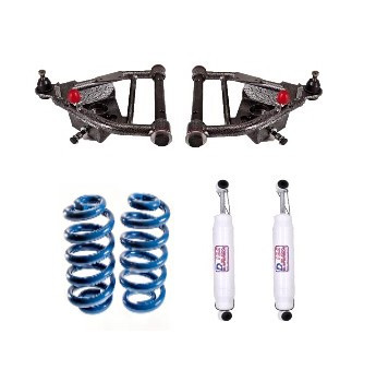 1963-1972 Chevy C10 w/ Rear Coil Spring & Drum Breaks (2 Inch Front/3 Inch Rear) Rear Lowering Kit