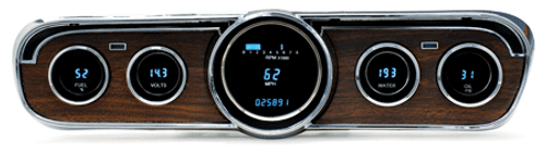1965-1966 Ford Mustang Digital Instrument System with Woodgrain Bezel