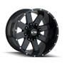 ION 141 Gloss Black/Milled Spokes 17X9 6-120/6-139.7 18mm 78.10mm front view