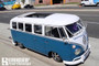 46" X 72" Folding Sliding Rag Top "1950-1967 VW Bus" - open rag top displayed on a vehicle