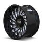 Cali Offroad Switchback 9108 Gloss Black/Milled Spokes 20X9 8x180 0mm 124.1mm - side view

