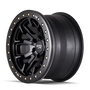 Dirty Life DT1 Matte Black w/ Simulated Beadlock Ring 20x9 5x139.7 12mm 87.1mm - side view