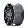 ION 142 Matte Black 17x9 5x127 -12mm 78.1mm- side wheel view