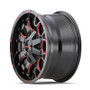 Mayhem Warrior Black w/ Prism Red 20x10 8x165.1/8x170 -25mm 130.8mm - wheel side view