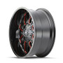 Mayhem Cogent Gloss Black w/ Prism Red 18x9 6x135/6x139.7 0mm 106mm - wheel side view